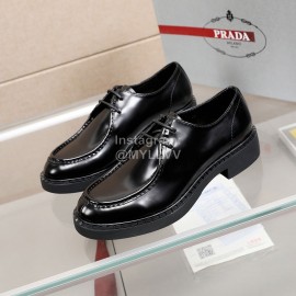 Prada New Cowhide Casual Business Shoes For Men Black