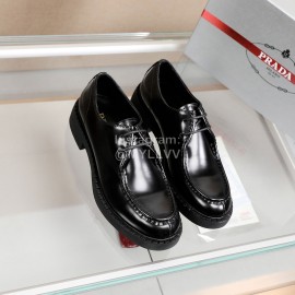Prada New Cowhide Casual Business Shoes For Men Black