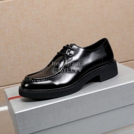 Prada New Cowhide Casual Business Shoes For Men Black