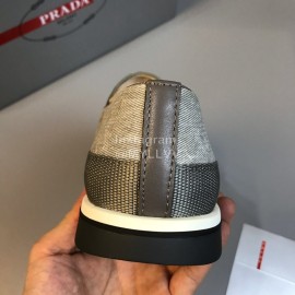 Prada Cowhide Casual Loafers For Men Gray
