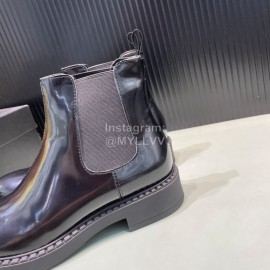 Prada Black Calf Leather Canvas High Top Shoes For Men 