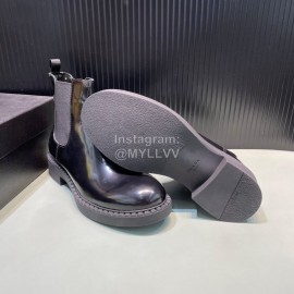 Prada Black Calf Leather Canvas High Top Shoes For Men 