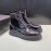 Prada Calf Leather Canvas Lace Up High Top Shoes For Men Black
