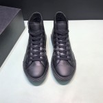 Prada Fashion Cowhide High Top Casual Shoes For Men Black