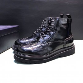 Prada Cowhide Velvet Lining High Top Casual Shoes For Men Black