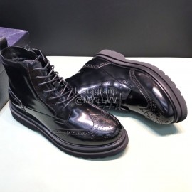 Prada Cowhide Velvet Lining High Top Casual Shoes For Men Black