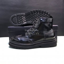 Prada Cowhide Velvet Lining High Top Casual Shoes For Men Black