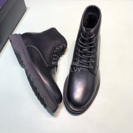 Prada Cowhide Velvet Lining High Top Casual Shoes For Men