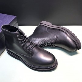 Prada Cowhide Velvet Lining High Top Casual Shoes For Men