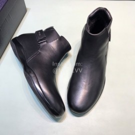 Prada Black Cowhide High Top Casual Shoes For Men 