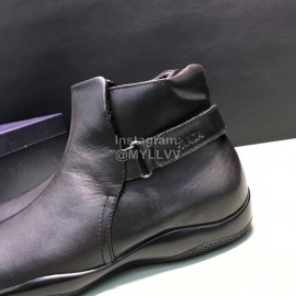 Prada Black Cowhide High Top Casual Shoes For Men 