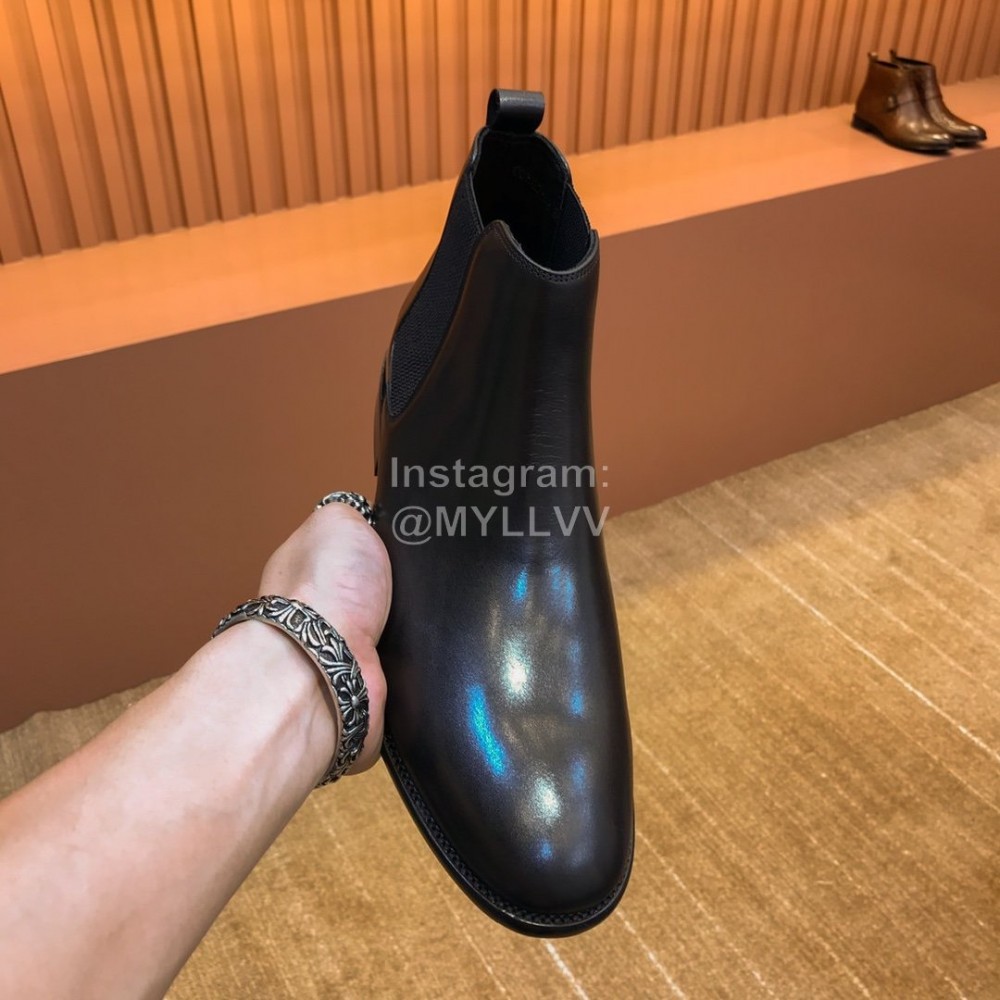 Prada Black Cowhide Short Boots For Men