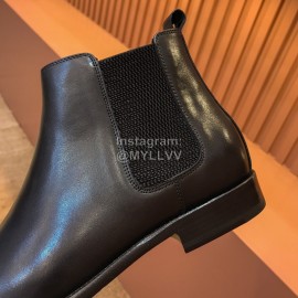 Prada Black Cowhide Short Boots For Men