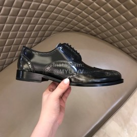 Prada Carved Cowhide Lace Up Casual Business Shoes For Men Gray