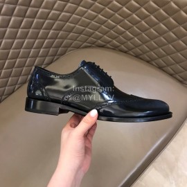 Prada Carved Cowhide Lace Up Casual Business Shoes For Men Blue