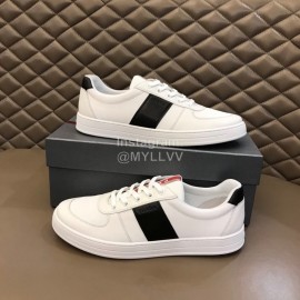 Prada Cowhide Casual Sneakers For Men White
