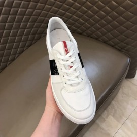 Prada Cowhide Casual Sneakers For Men White