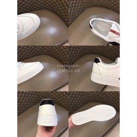 Prada Cowhide Casual Sneakers For Men White