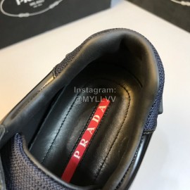 Prada Mesh Cowhide Casual Sneakers For Men Black