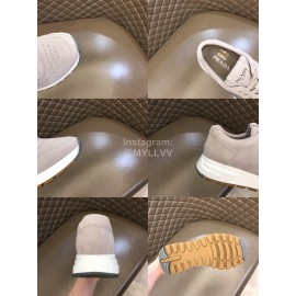 Prada Velvet Cowhide Thick Soled Sneakers For Men Gray