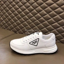 Prada Cowhide Thick Soled Sneakers For Men White