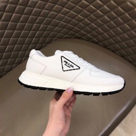 Prada Cowhide Thick Soled Sneakers For Men White