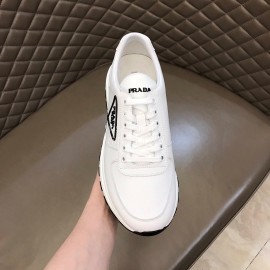 Prada Cowhide Thick Soled Sneakers For Men White
