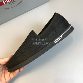 Prada Summer Breathable Knitted Casual Shoes For Men Black