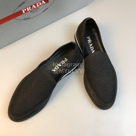 Prada Summer Breathable Knitted Casual Shoes For Men Black