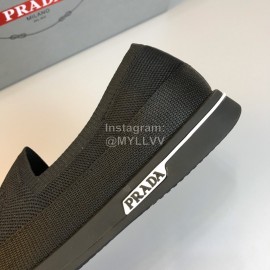 Prada Summer Breathable Knitted Casual Shoes For Men Black