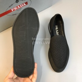Prada Summer Breathable Knitted Casual Shoes For Men Black