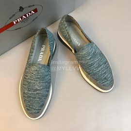 Prada Summer Breathable Knitted Casual Shoes For Men Green