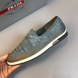 Prada Summer Breathable Knitted Casual Shoes For Men Green