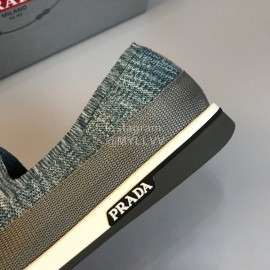 Prada Summer Breathable Knitted Casual Shoes For Men Green