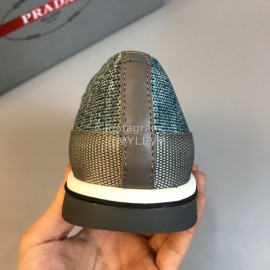 Prada Summer Breathable Knitted Casual Shoes For Men Green