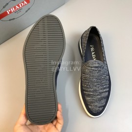 Prada Summer Breathable Knitted Casual Shoes For Men Gray