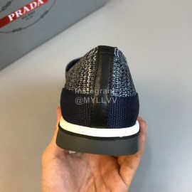 Prada Summer Breathable Knitted Casual Shoes For Men Gray