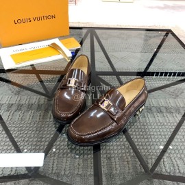 Prada Cowhide Casual Business Shoes For Men Brown