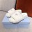 Prada Fashion Soft Fur Thick Soles Slippers For Women White