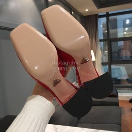 Prada Fashion Patent Leather High Heel Sandals For Women Orange Red