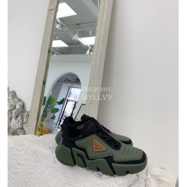 Prada Fashion Thick Soled Casual Shoes For Men And Women Green