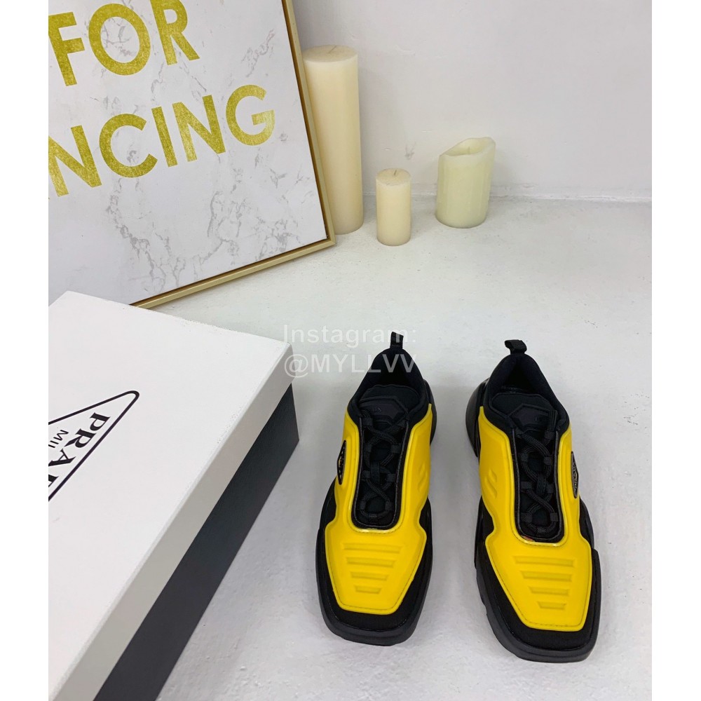 Prada Fashion Thick Soled Casual Shoes For Men And Women Yellow