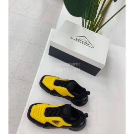 Prada Fashion Thick Soled Casual Shoes For Men And Women Yellow