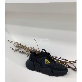 Prada Fashion Thick Soled Casual Shoes For Men And Women Black