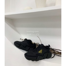 Prada Fashion Thick Soled Casual Shoes For Men And Women Black