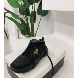Prada Fashion Thick Soled Casual Shoes For Men And Women Black