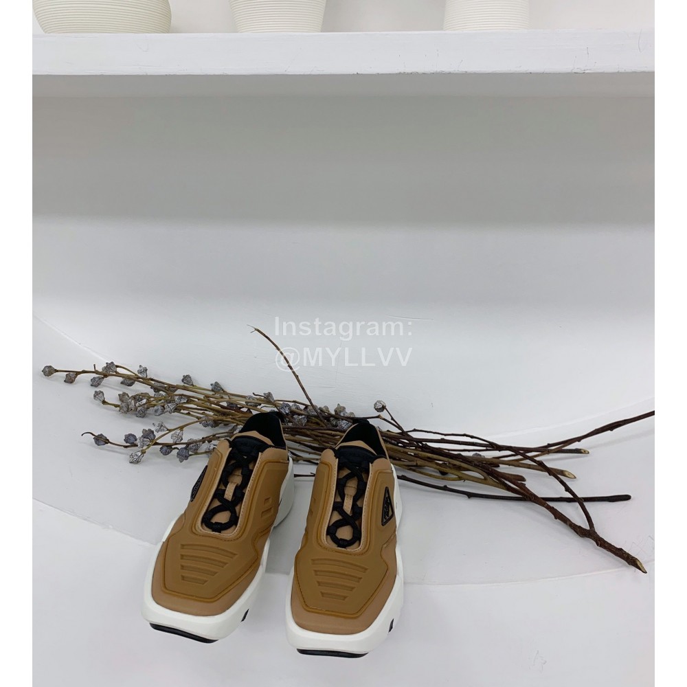 Prada Fashion Thick Soled Casual Shoes For Men And Women Brown