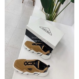 Prada Fashion Thick Soled Casual Shoes For Men And Women Brown