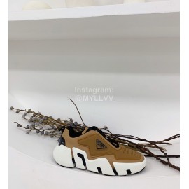 Prada Fashion Thick Soled Casual Shoes For Men And Women Brown