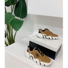 Prada Fashion Thick Soled Casual Shoes For Men And Women Brown